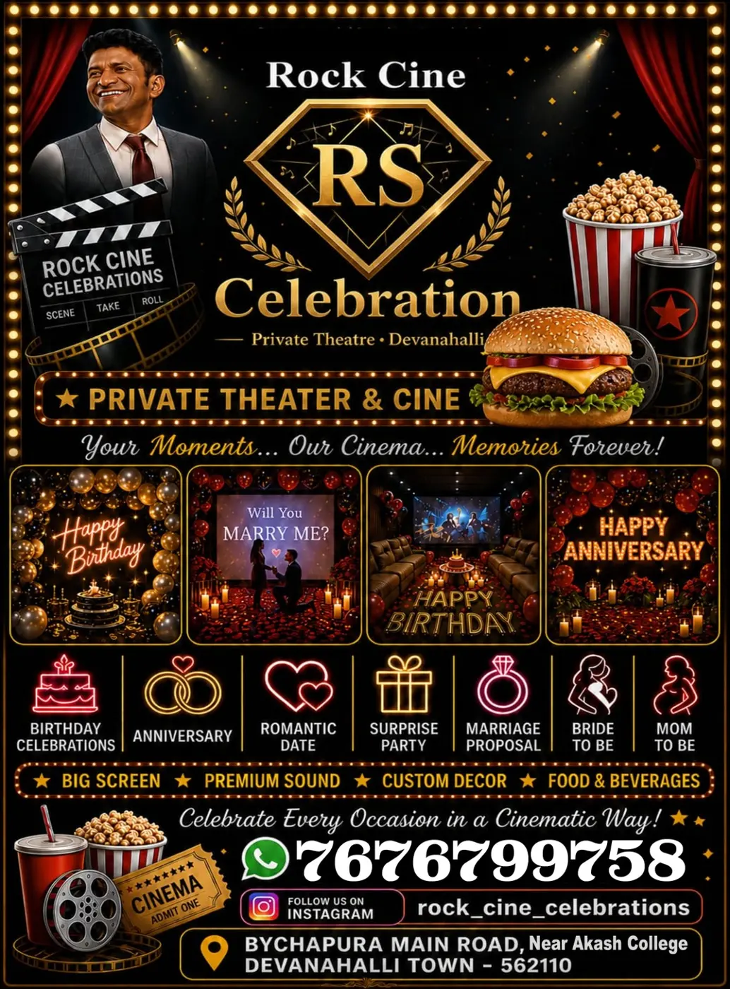 Let's Party celebration setup at Rock Cine Celebration